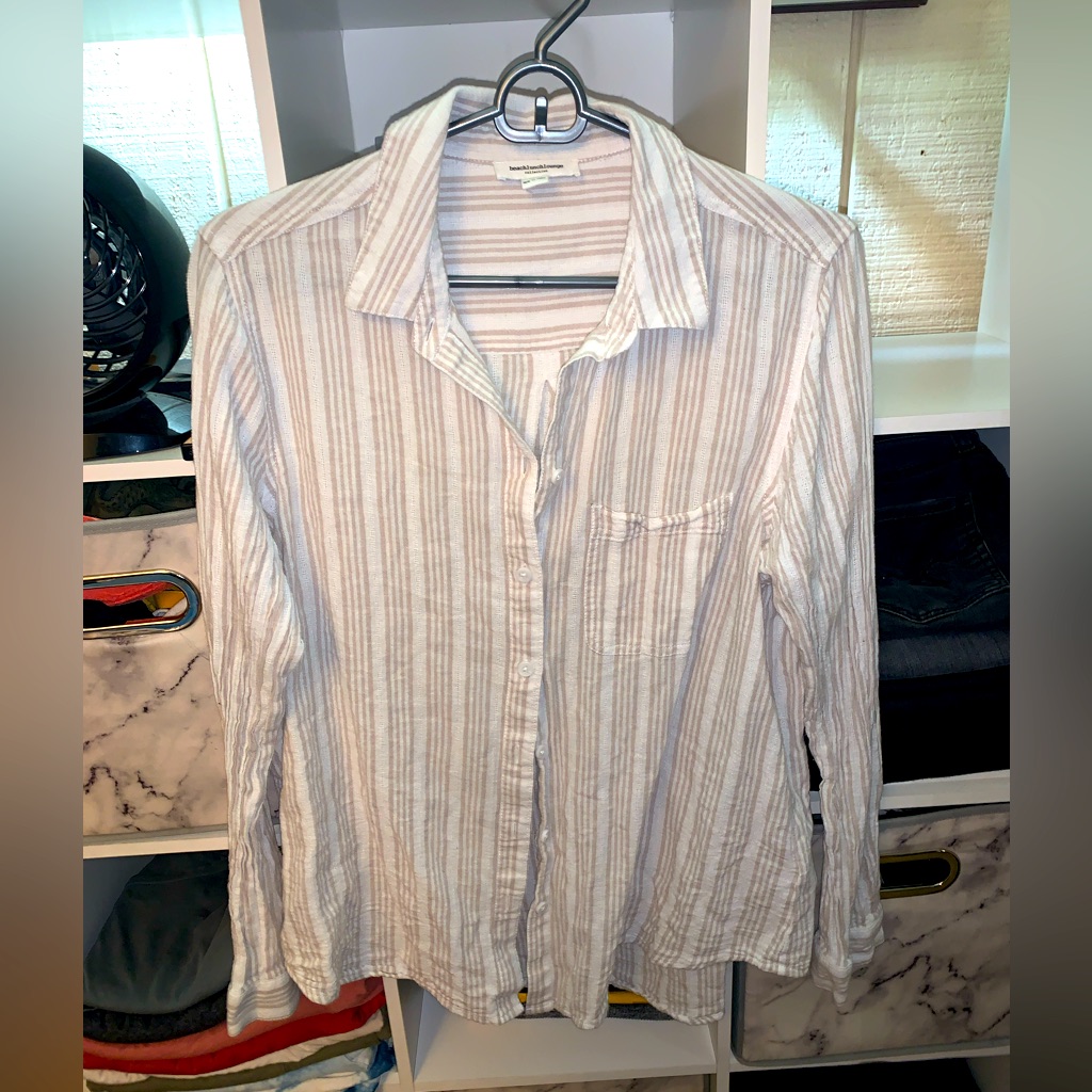 Neutral Striped Button Down